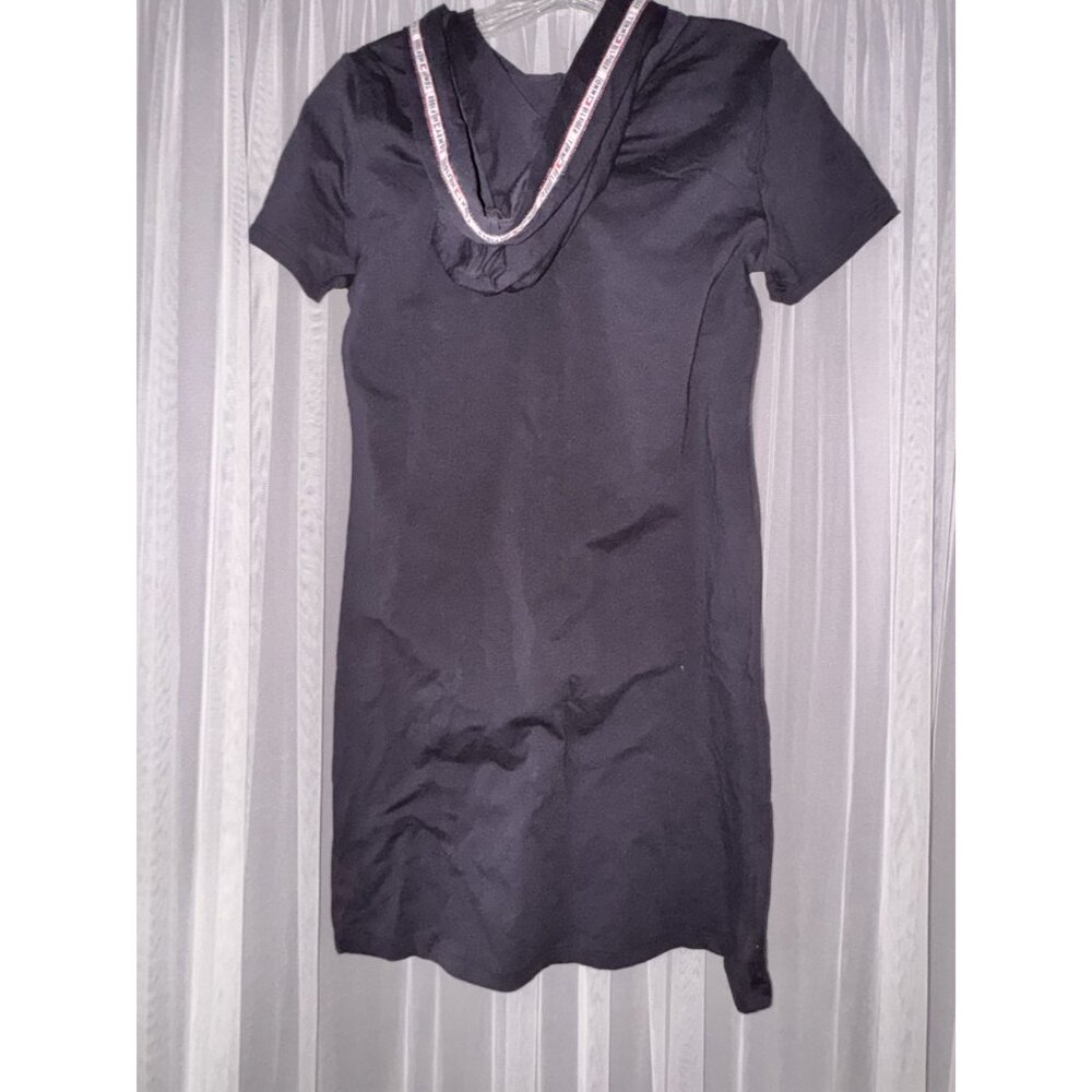 Tommy Hilfiger Navy Blue Logo Hoodie Dress With Red Drawstrings Size M - Picture 6 of 8
